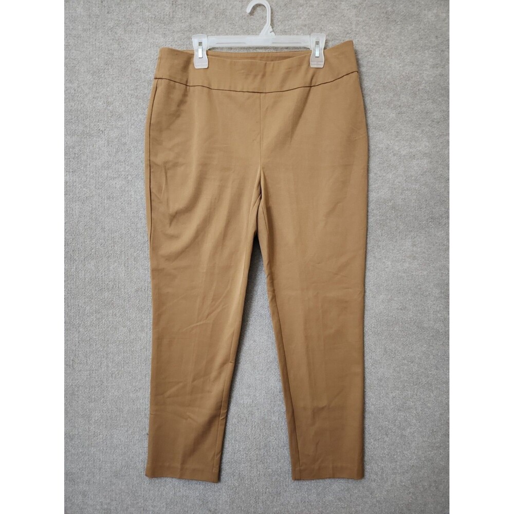 CHICOS Fabulously Slimming Pull On Pants Womens 2 US 12 Short Brown Stretch